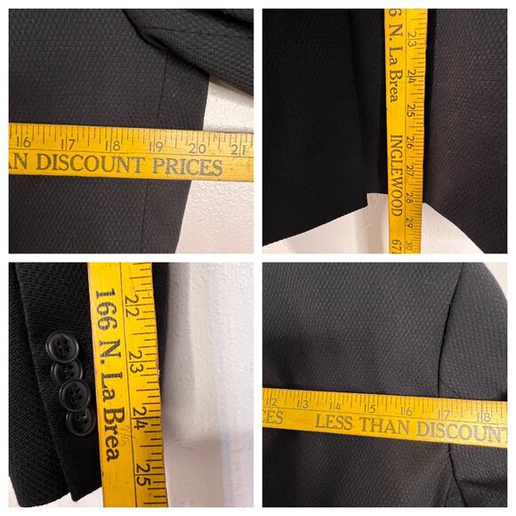 H&M Mens Slim Fit Black Blazer Size 42R 2-Button Closure Notch Lapel Career - Picture 12 of 16